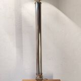 Large silver metal empire style column lamp