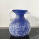 Vintage cobalt blue powdered glass amphora vase