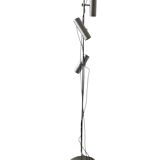 Chrome metal floor lamp with 3 spots by Alain Richard, design 1970.