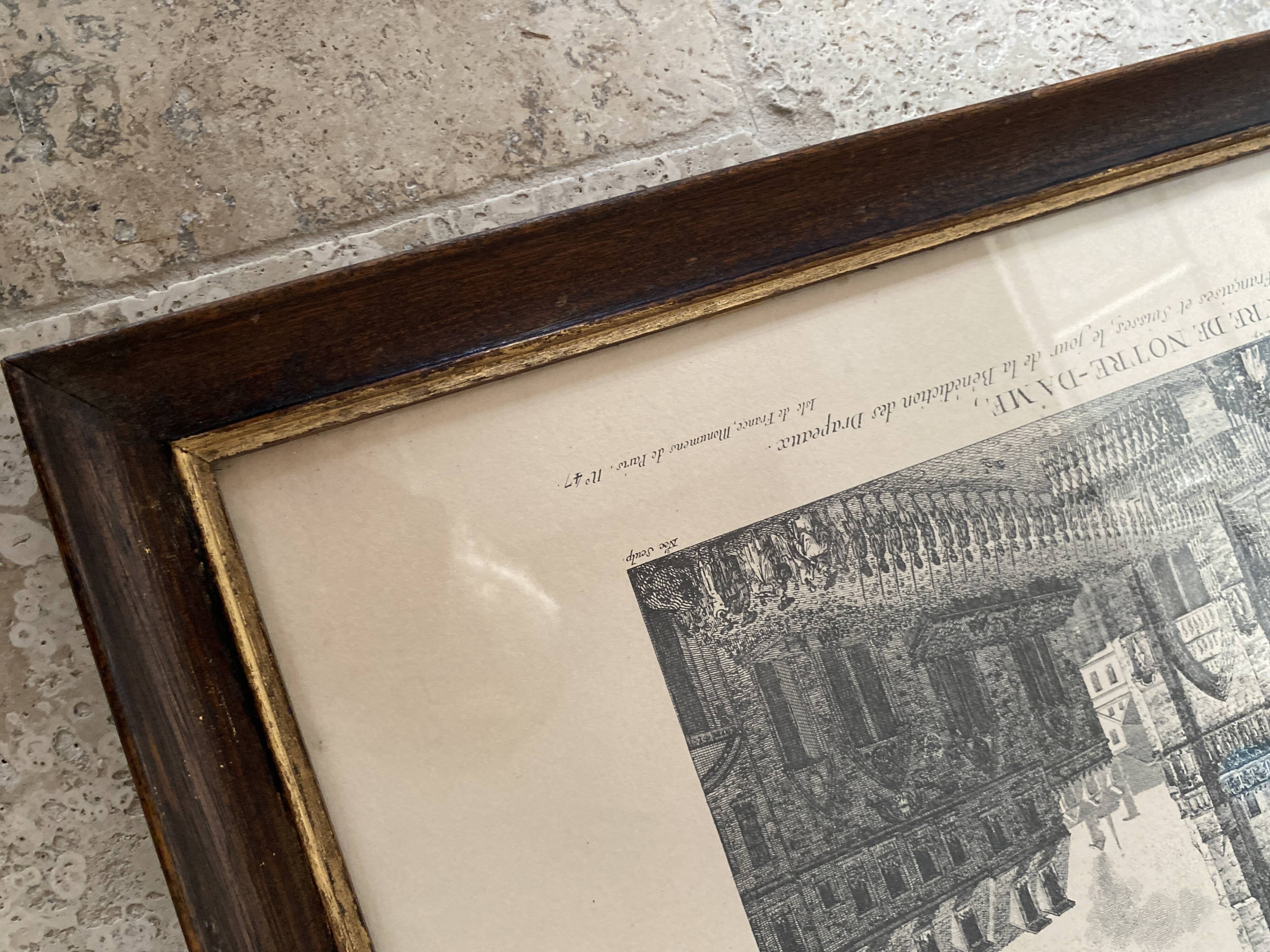 Paris 19th engraving, glass frame