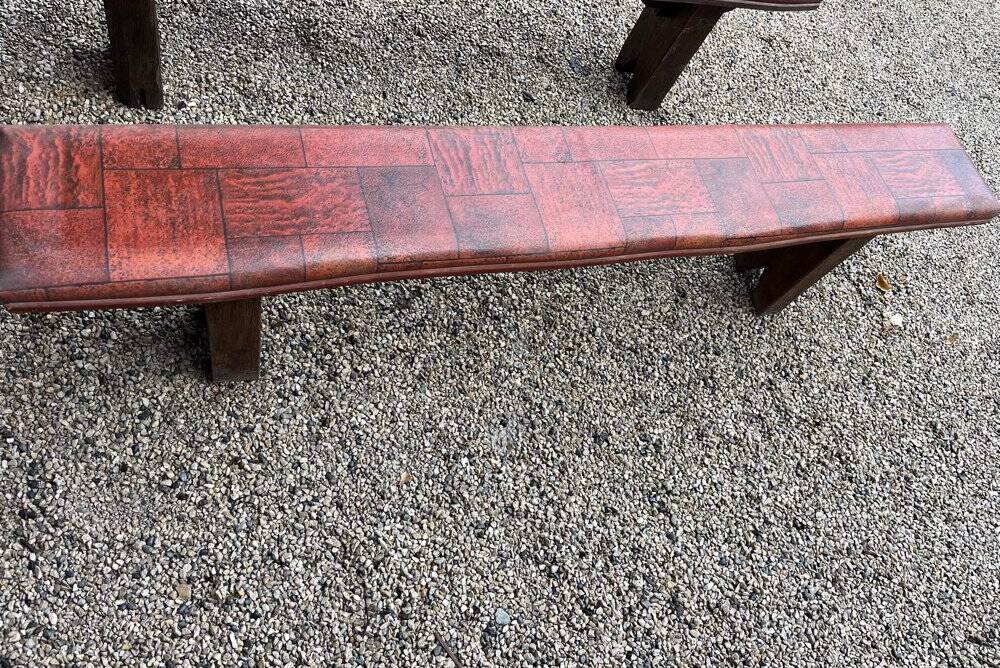 Pair of solid oak benches