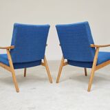 Pair of blue armchairs by Jiri Jiroutek for Interier Praha, 1960