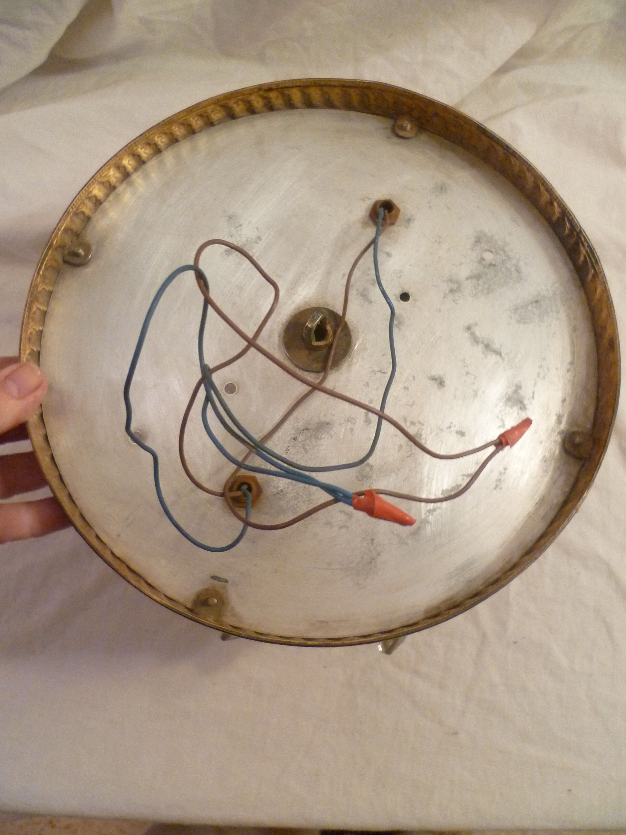 Ceiling lamp 1/2 mongolfiere brass & glass