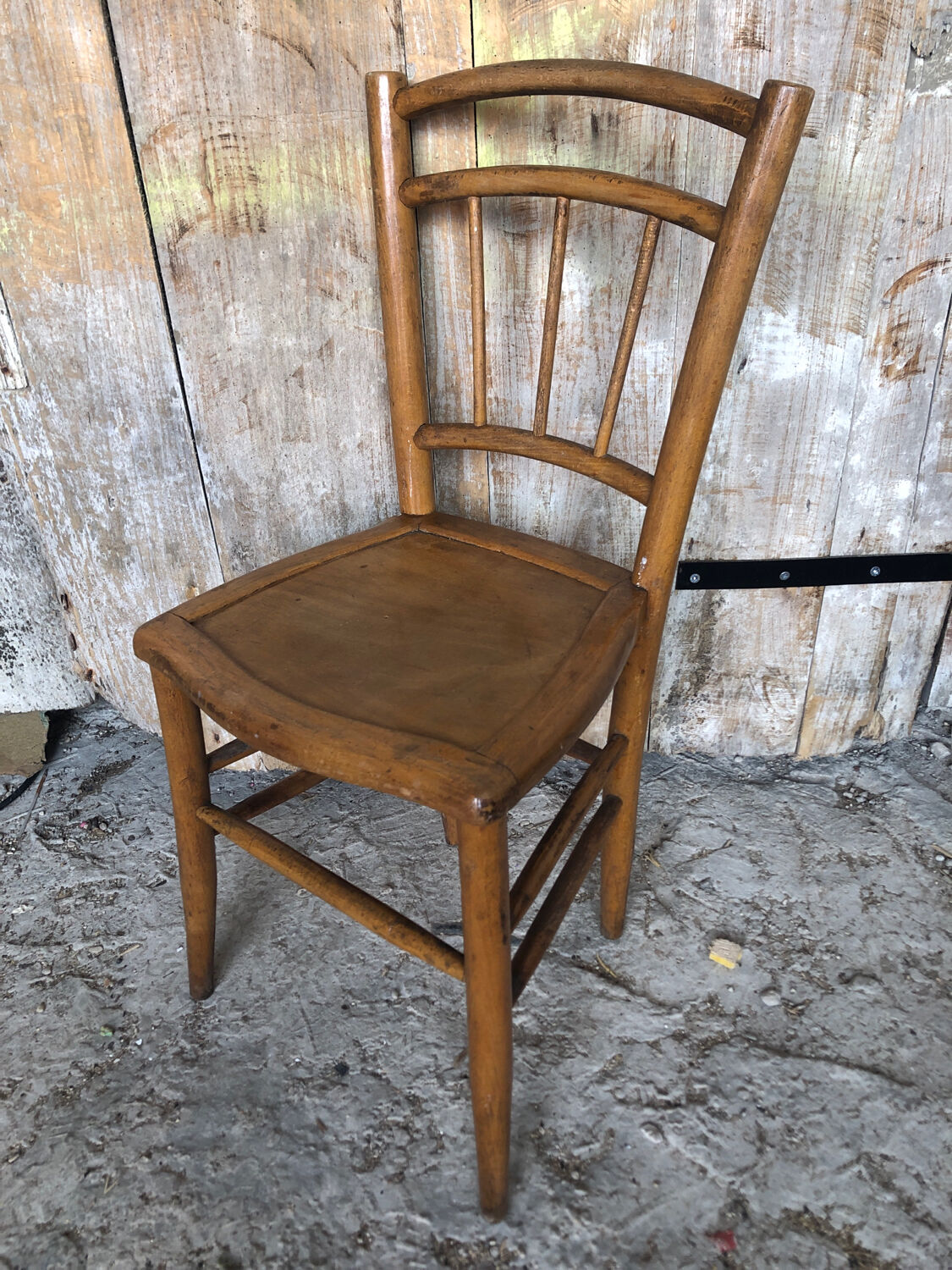 Chair bistrot in wood turned 70s vintage