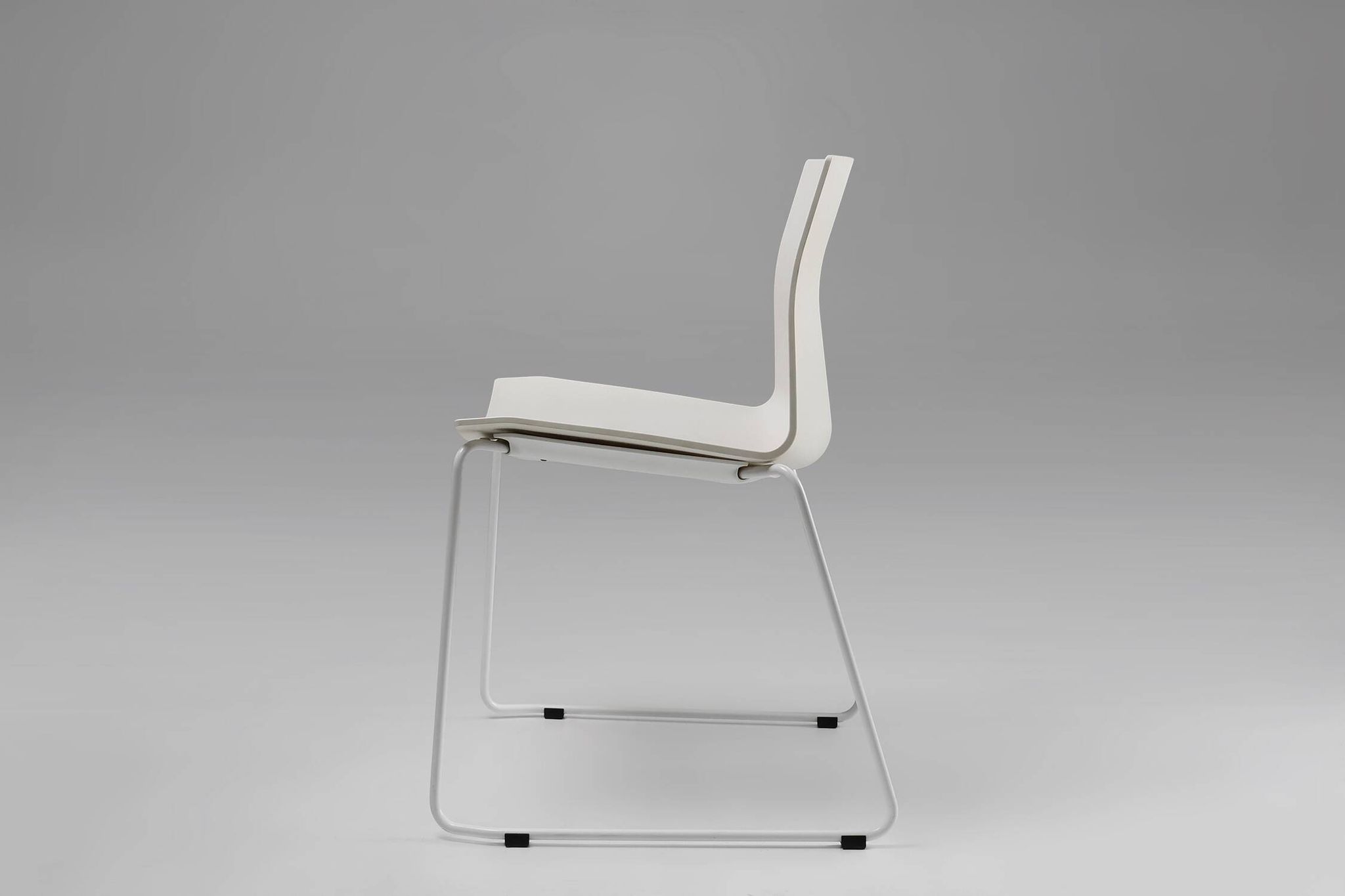 Mid-century white design chair with metal frame and plastic seat, Belgium