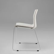 Mid-century white design chair with metal frame and plastic seat, Belgium