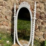 Late 19th century Portuguese wooden mirror, Bilros style - Rare