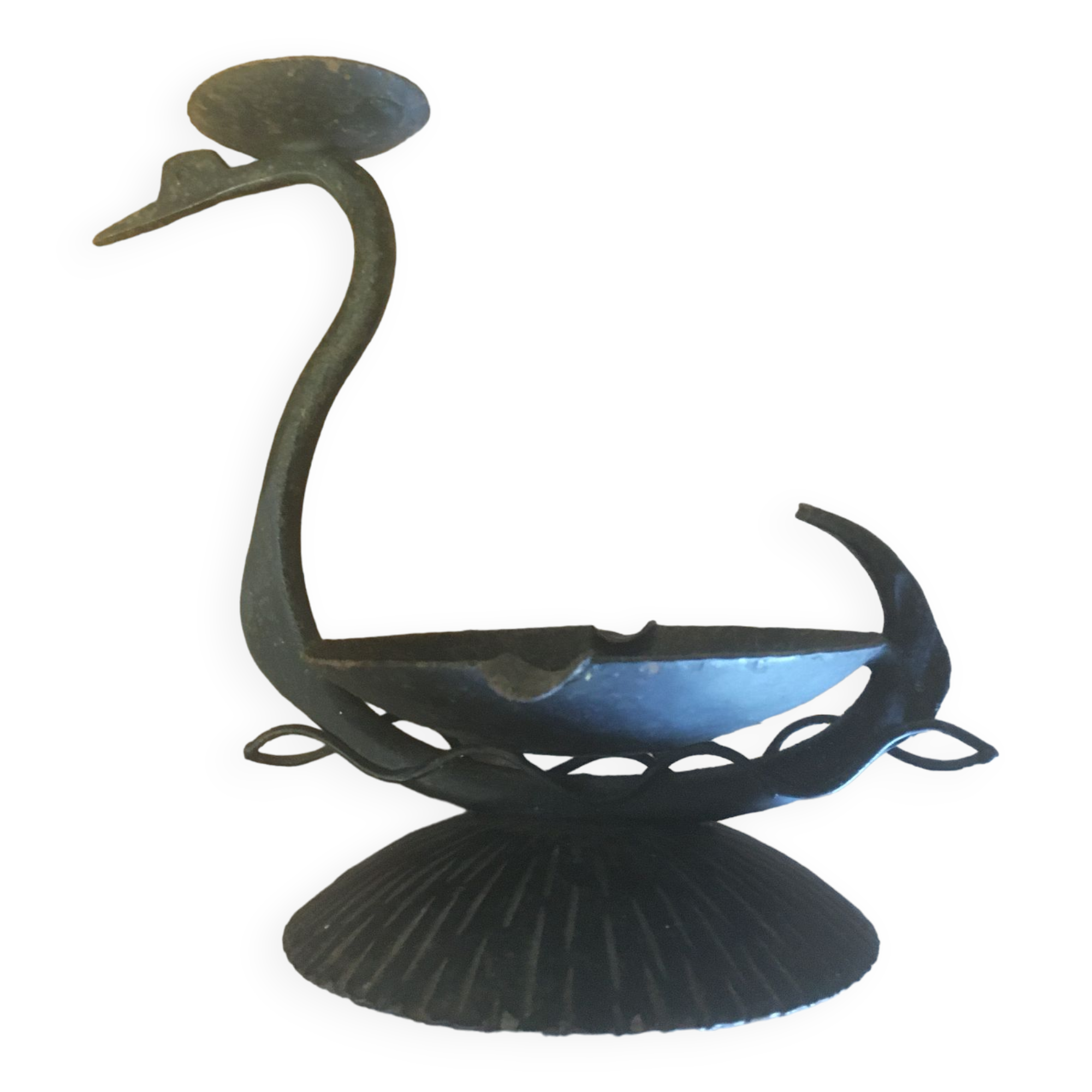 Cendrier en métal (et porte bougie)