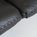 De Sede model DS-31 three-seat sofa black leather Switzerland 1970