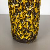 Pottery Super Yellow Color Fat Lava Multi-Color Vase Scheurich WGP, 1970s