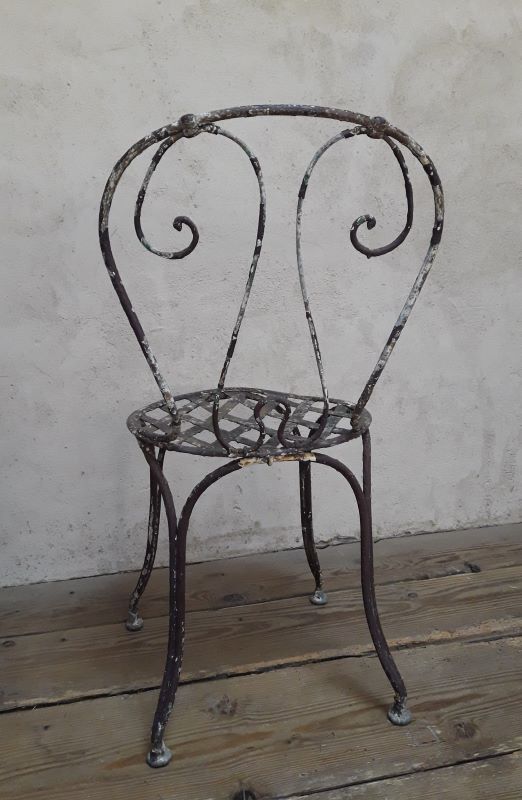 Xix° wrought iron garden chair