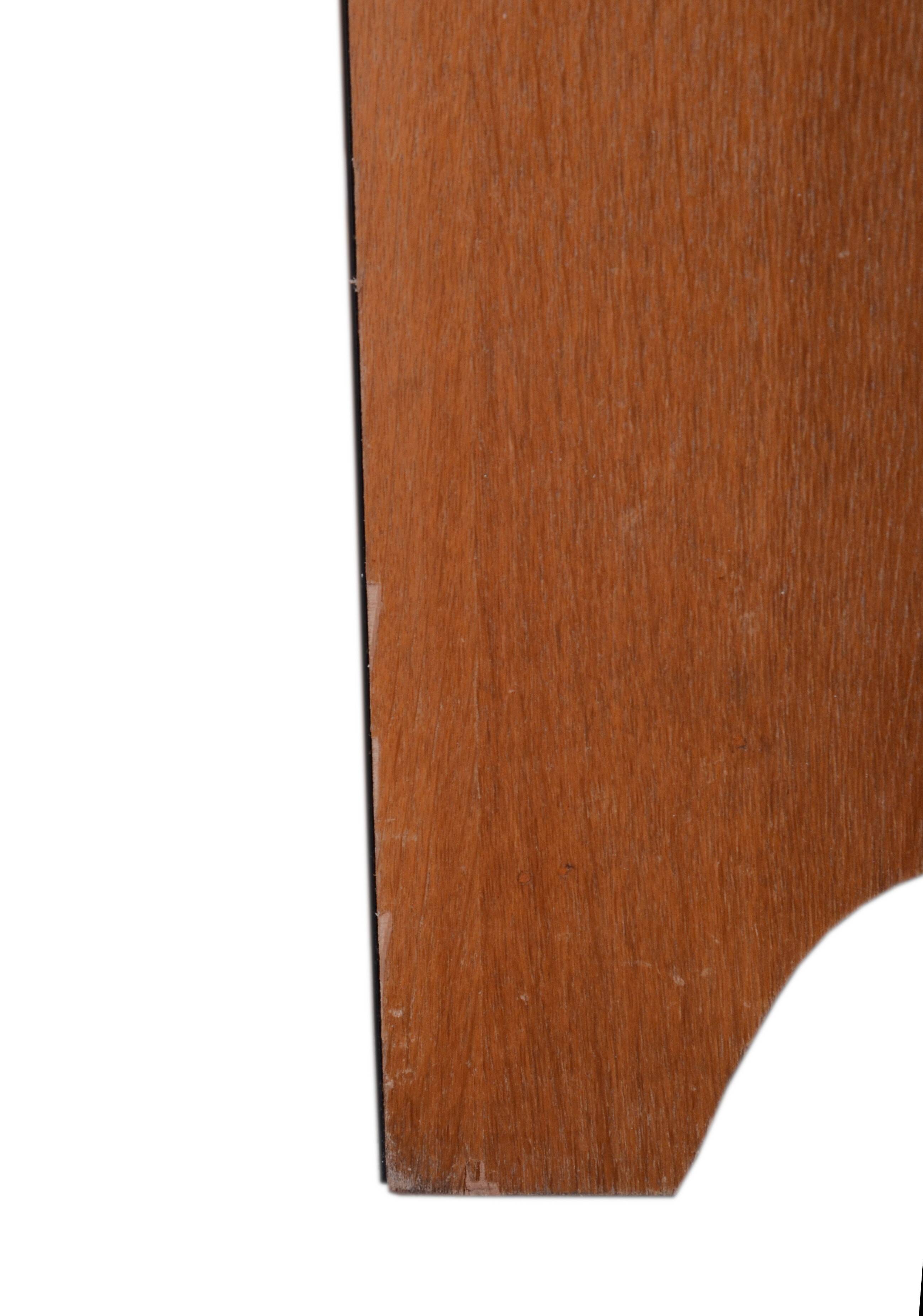 Wooden enfilade with fuchsia pink and black formica, 1950s, 130x50x100cm