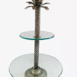 Servant in glass and silver metal palm tree