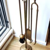 Serviteur de cheminée en laiton massif 4 accessoires.