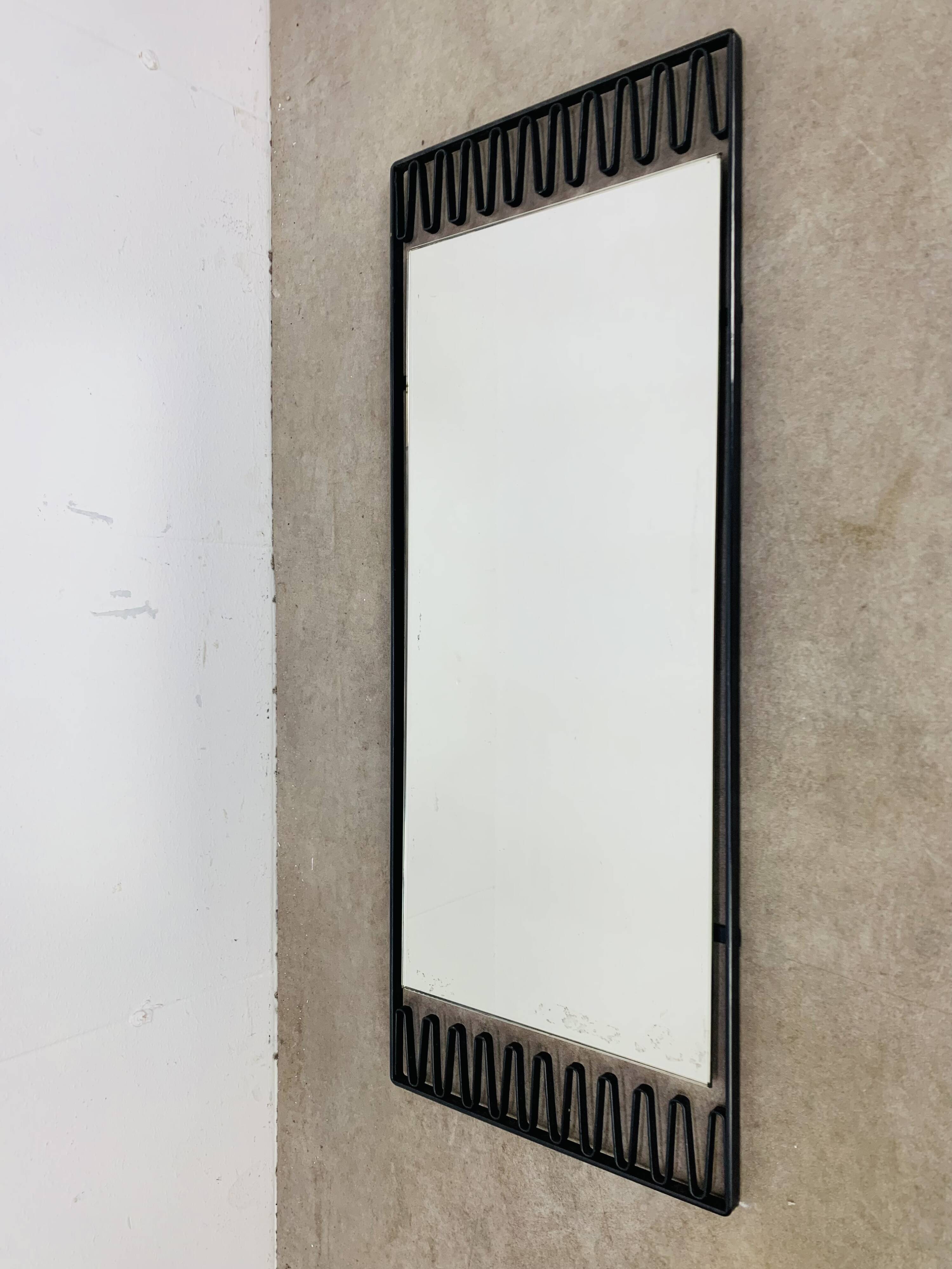 Mid-century wrought iron mirror, 1950s, rectangular.