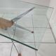Coffee table with compass legs from the 60s