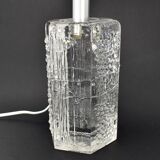 Lampe de table structurée en cristal massif du milieu du siècle par Willem Heesen pour Royal Leerdam