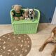 Vintage rattan bench toy chest