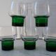 Set of 5 colored green glasses 60s