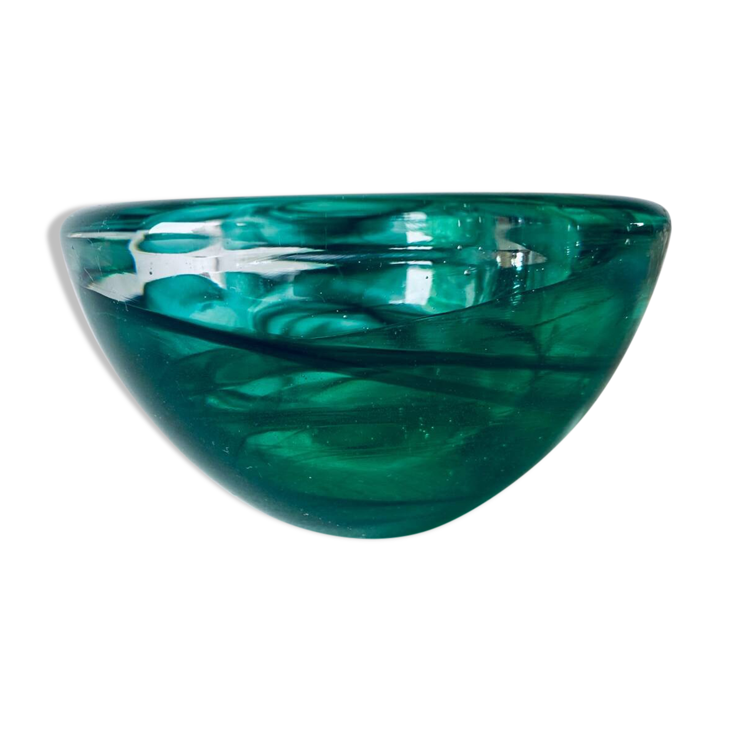 Kosta Boba green glass candle holder
