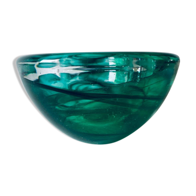 Bougeoir en verre vert Kosta Boba