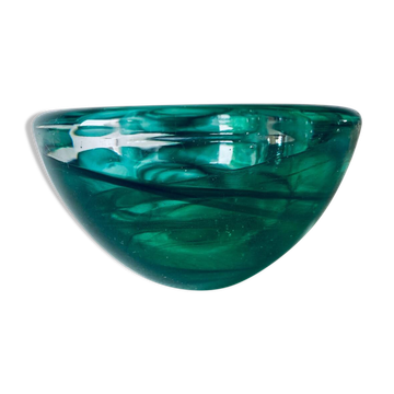 Bougeoir en verre vert Kosta Boba