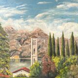 Tableau ancien paysage de Toscane