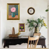 Painting Peony with a green vase