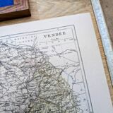 The Vendée, old map printed in 1889.