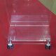 vintage glass coffee table with plexiglass legs