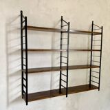 Vintage wall-mounted bookcase shelves in Rio rosewood