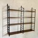 Vintage wall-mounted bookcase shelves in Rio rosewood