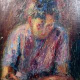 Oil painting on panel, Art Deco period