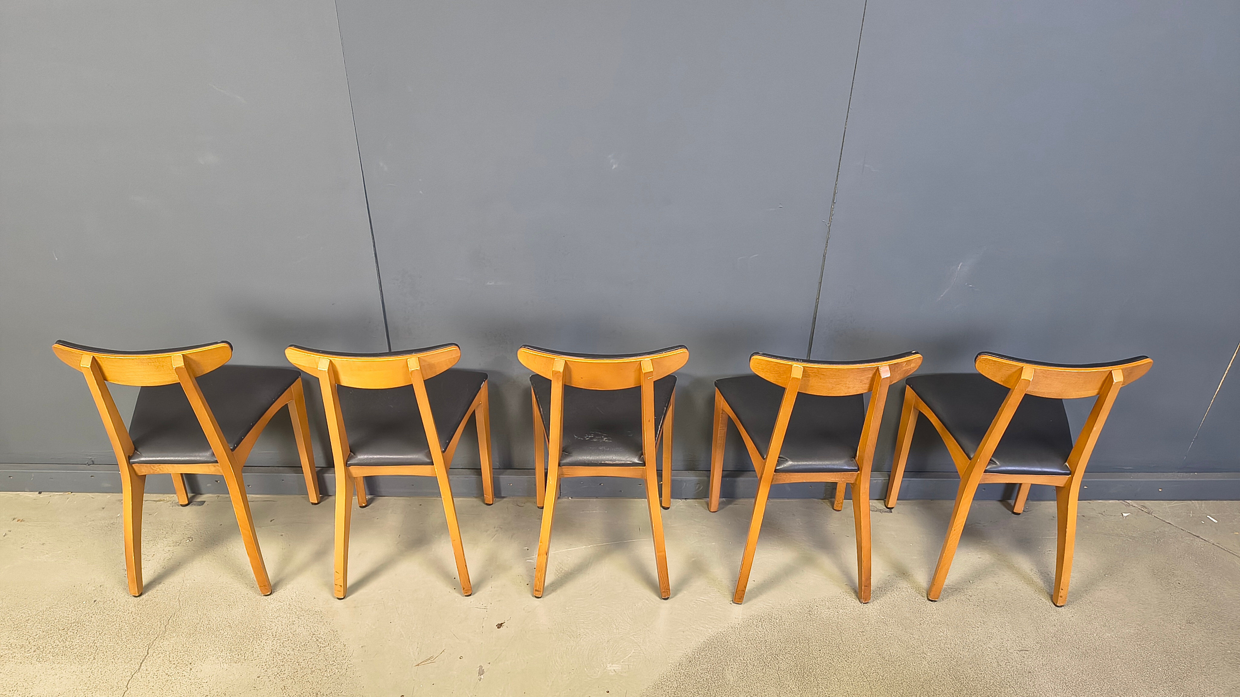 Mid-century Belgian dining chairs, set of 10, 1960s