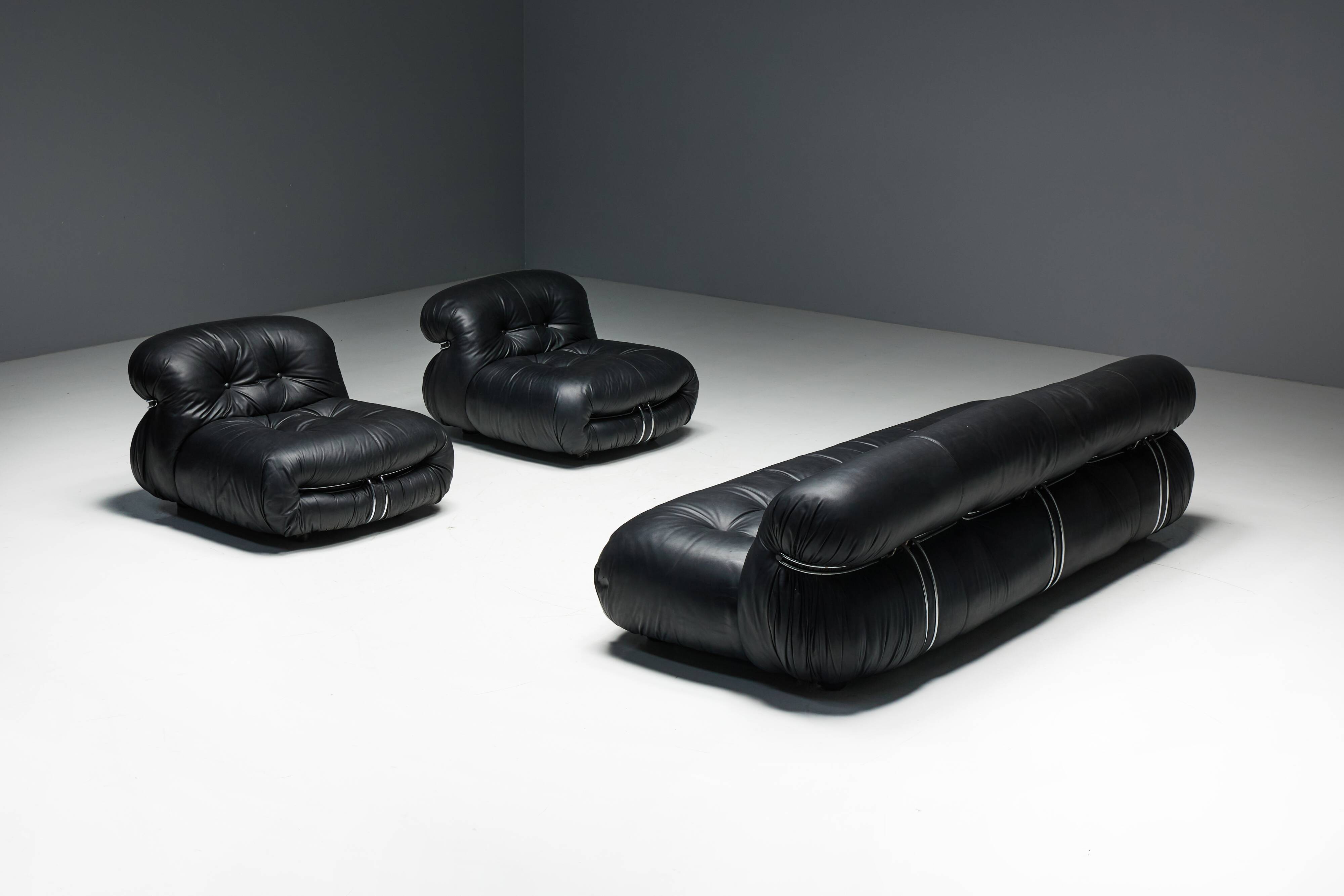 Soriana Lounge Chairs by Afra & Tobia Scarpa for Cassina, Italy, 1970s