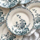 6 flat ironstone plates “Hollyhock” Gien