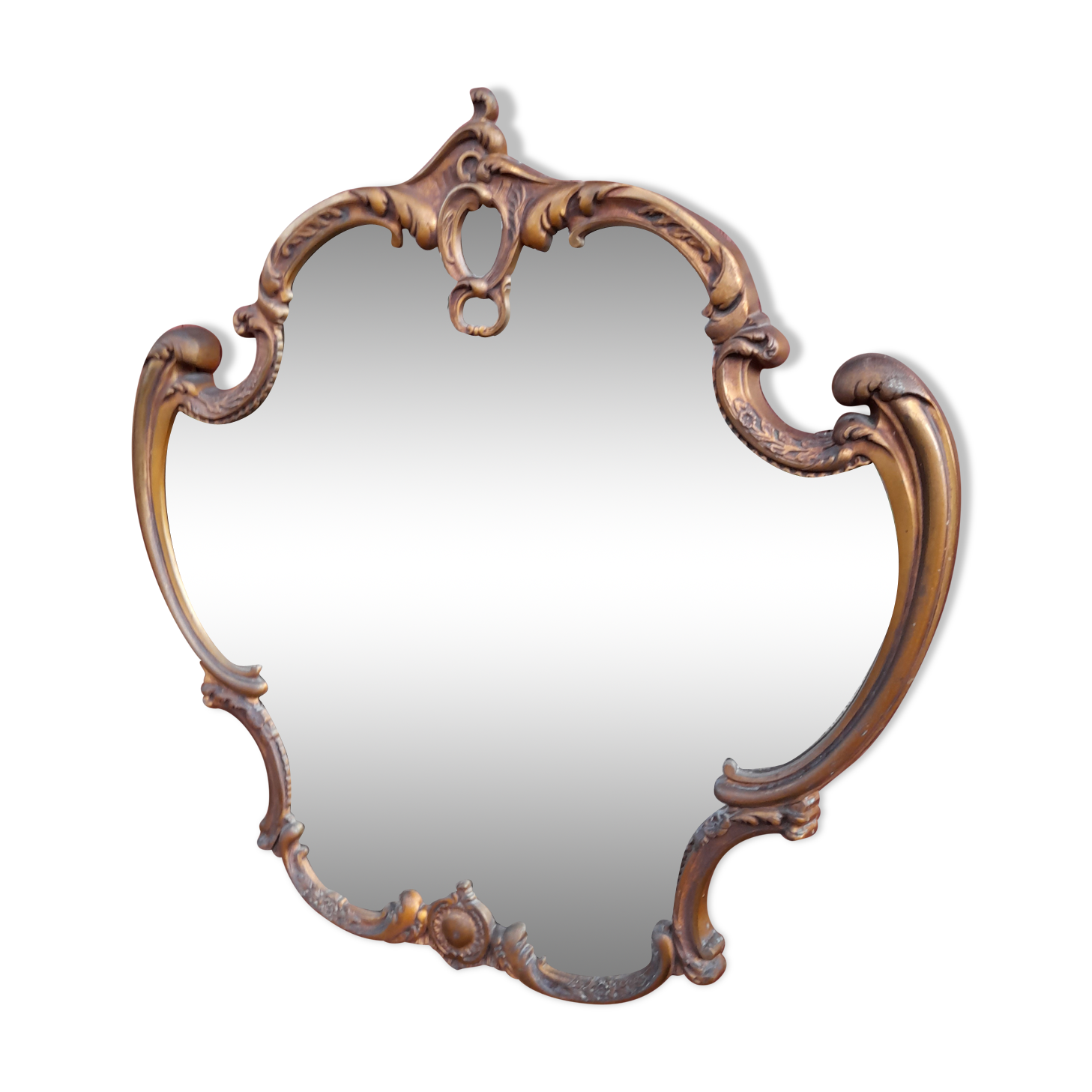 Louis XV style rock mirror in bronze  69x70cm