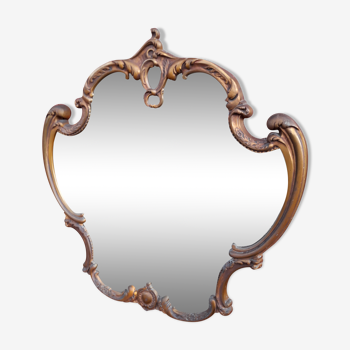 Louis XV style rock mirror in bronze  69x70cm