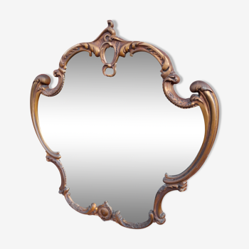 Miroir rocaille style Louis XV en bronze 69x70cm