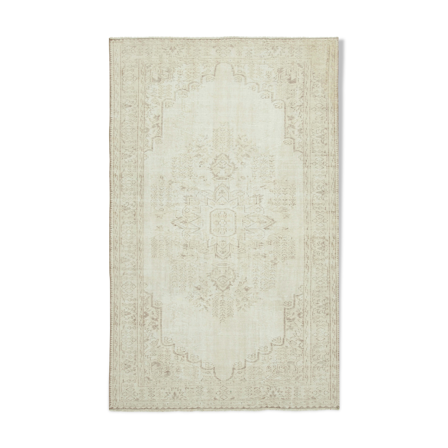 Handmade one-of-a-kind oriental beige carpet 191 cm x 314 cm