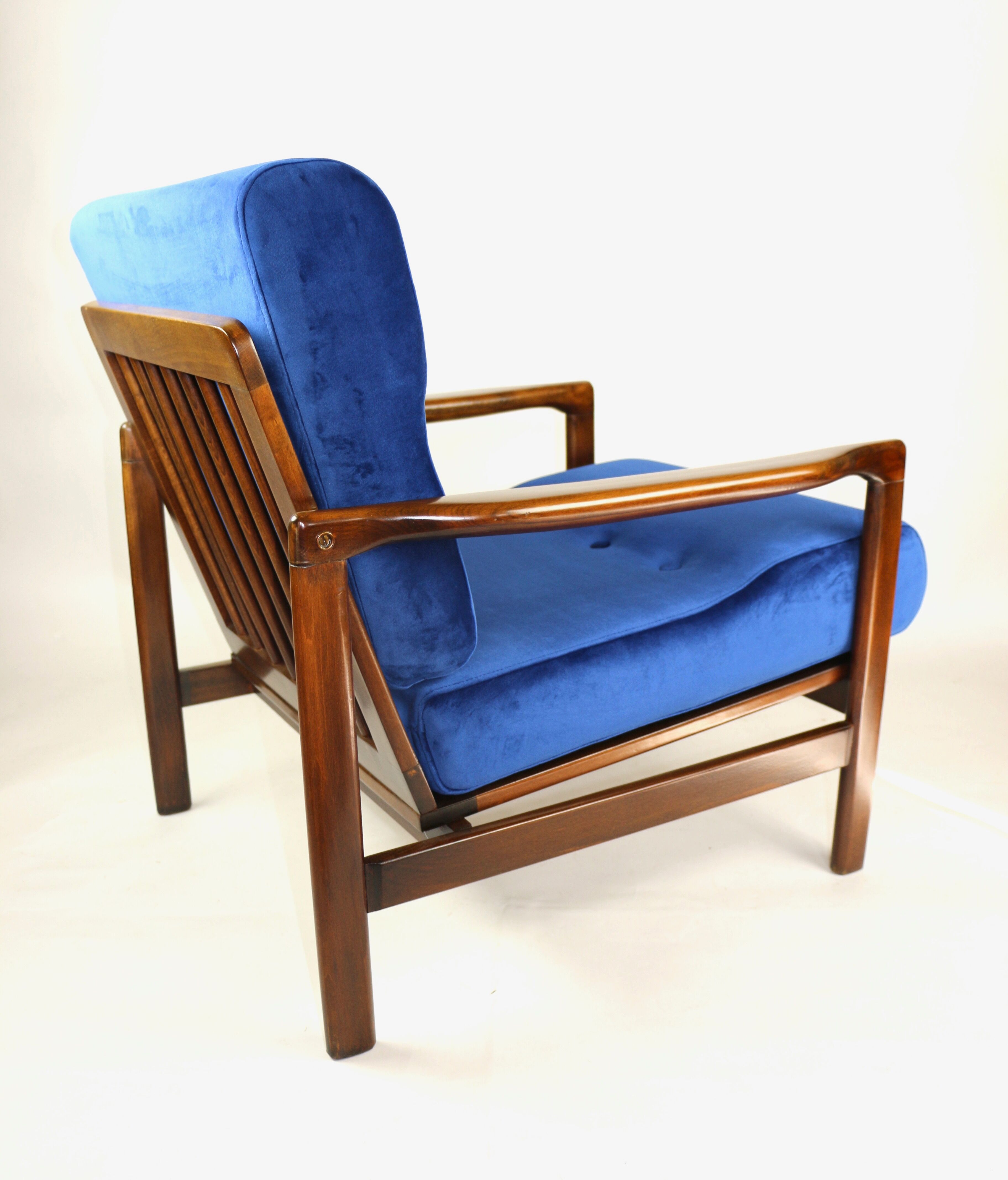 Fauteuil bleu vintage de 1970 design par Z.Baczyk