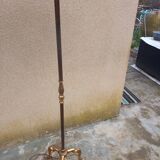 Floor lamp gilded bronze base lampshade fabrics