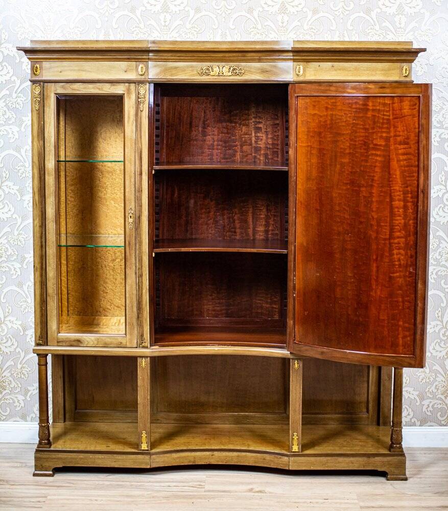 Vintage Bookcase with Brass, 1930s