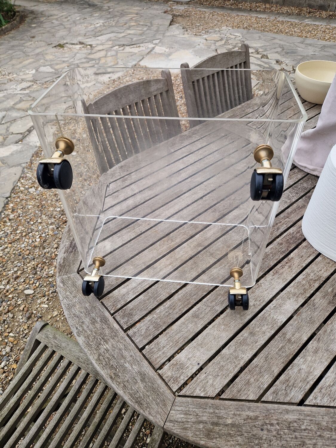 Table basse en plexiglas David lange vintage
