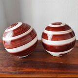 Pair of vintage 80-90 glass ball lamps
