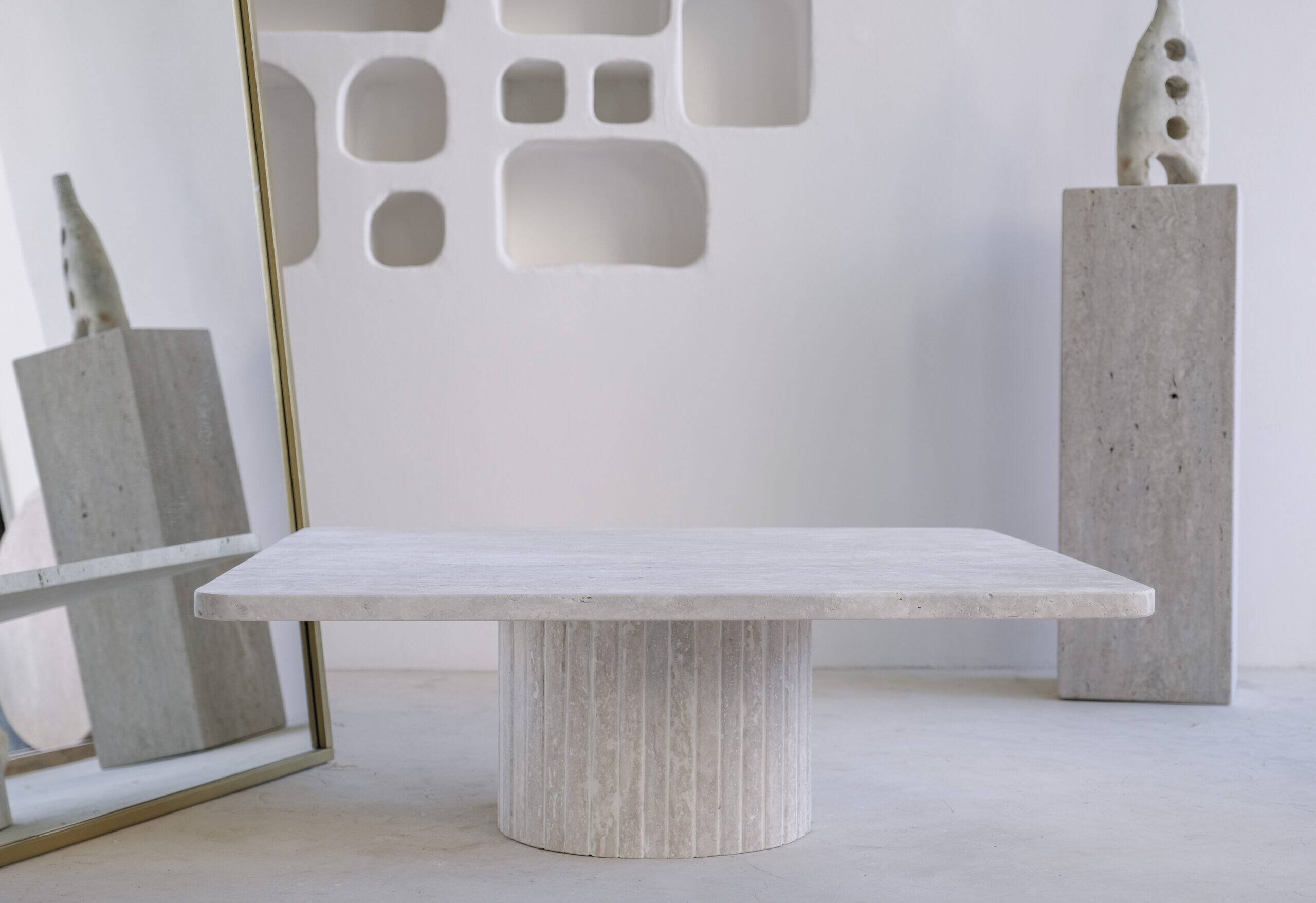 Kalia Square Coffee Table – Natural Travertine