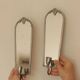 Pair of Mid Century Swedish Pewter Sconces with Mirror