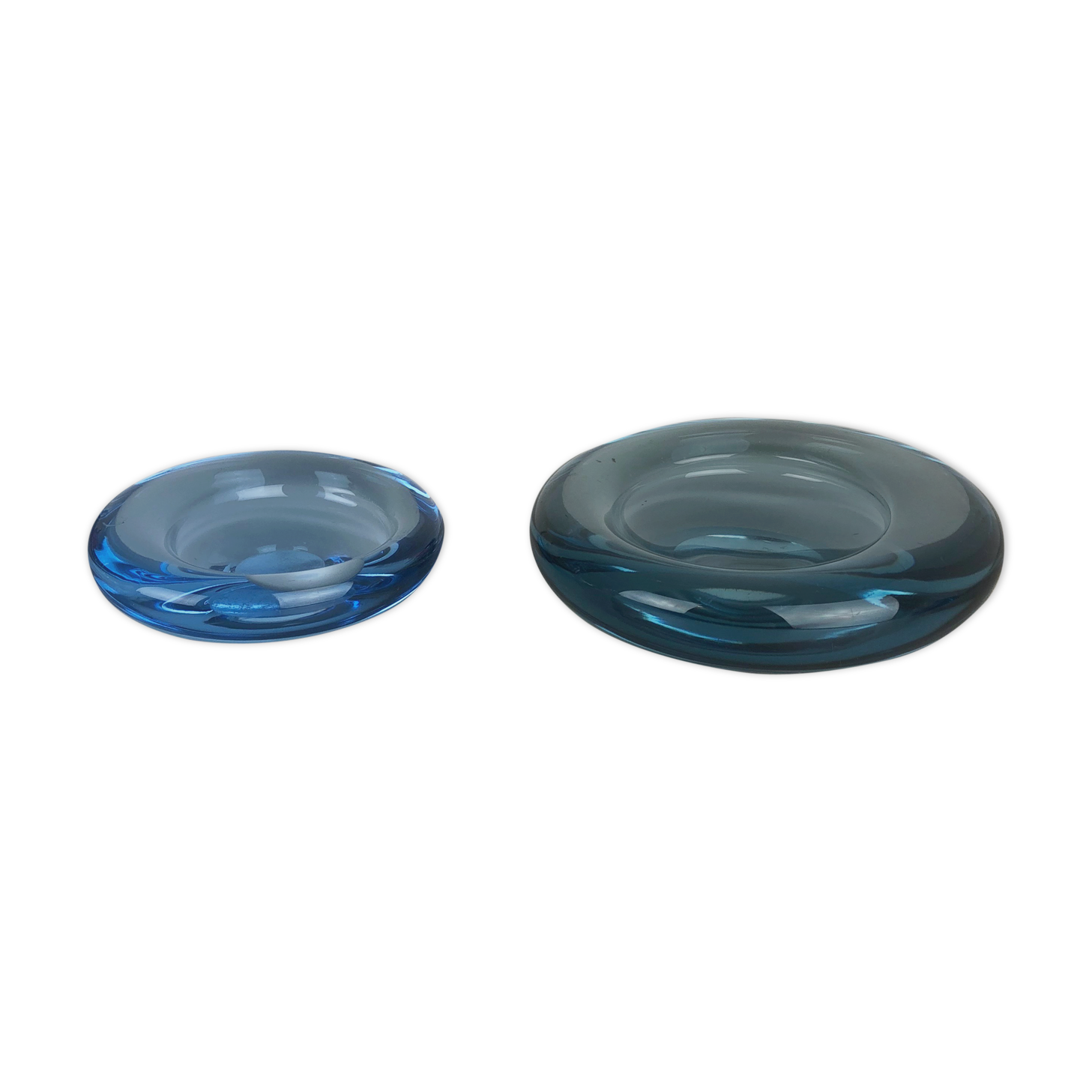 Ensemble de 2 coupelles en verre par Per Lutken pour Holmegaard Danemark années 1960
