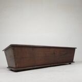 Ancien coffre en chêne, auge, coffre à couvertures XIXe siècle