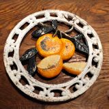 Dessous de plat rond ancien métal Fruits Orange dp1021F58